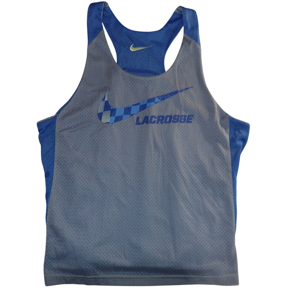 Nike Reversible Lacrosse Practice Jersey Mesh Tank Top Grey Blue Womens L/XL